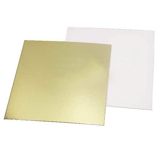Подложка картонная двусторонняя - "Золото/жемчуг, квадрат" 28х28 мм. толщ.1,5мм (1шт)