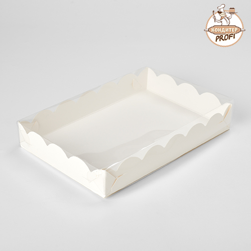 Картонная упаковка для печенья и пряников - "Белая" 250х150х35" (1шт.)