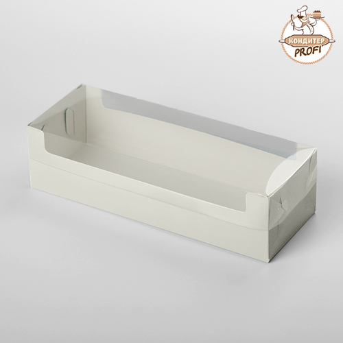 Коробка под рулет с пласт. крышкой 300х110х80, БЕЛАЯ (1шт.) 060101 