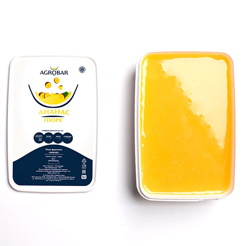 Пюре "АГРОБАР" АНАНАС 90% фруктов, 9% сахара, Россия (1 кг.)