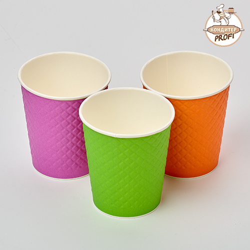 ФЦ Стакан 250мл бумажный двухслойный Waffle Color 25шт/уп