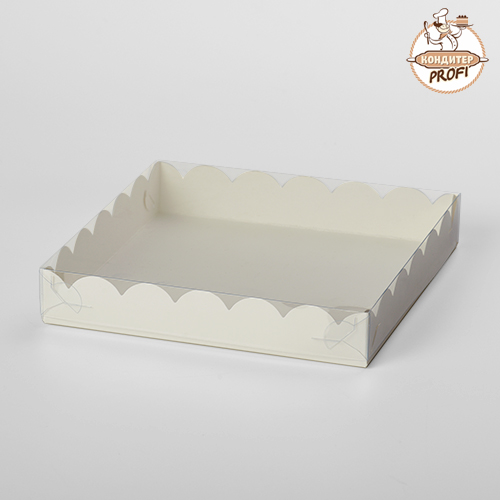 Картонная упаковка для печенья и пряников - "Белая" 200х200х35мм (1 шт.)