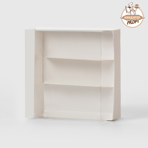 Картонная упаковка для эклеров и пирожных с прозрачным куполом Белая 135х130х50мм (1 шт.)