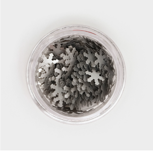 Глиттер пищевой фигурный снежинки серебрянные (1шт)