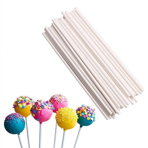 Палочки для кейк-попсов бумажные 20 см, Белые А82 (50шт.)