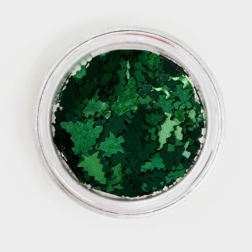Глиттер пищевой фигурный елки зеленые (1шт)