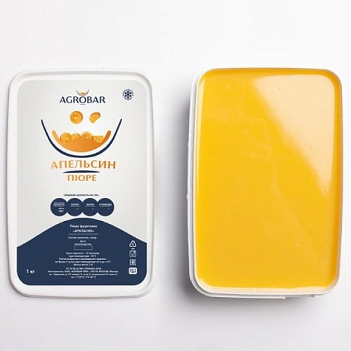 Пюре "АГРОБАР" АПЕЛЬСИН 90% фруктов, 8% сахара, Россия (1 кг.)