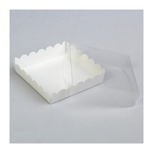 Картонная упаковка для печенья и пряников - "Белая" 120х120х30мм (1 шт.)