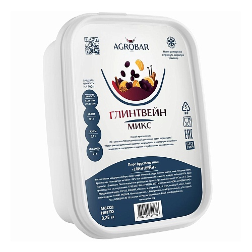 Пюре &quot;АГРОБАР&quot; ГЛИНТВЕЙН , Россия (0,250 кг.)