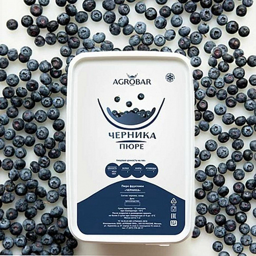 Пюре "АГРОБАР" ЧЕРНИКА заморож.1кг