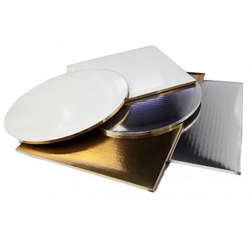 Поднос для торта КВАДРАТ 25х25 см. Золото (1 шт.)