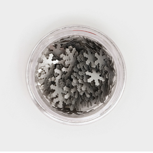 Глиттер пищевой фигурный снежинки серебрянные (1шт)