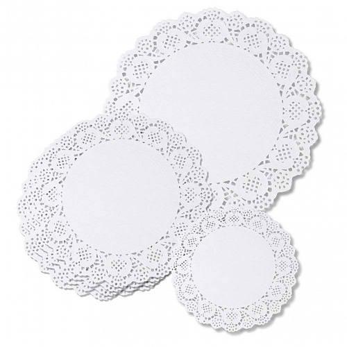 Салфетки бумажные ажурные - "Круглые" ø 10 см. (DOYL2-10W) (250 шт. в упаковке)